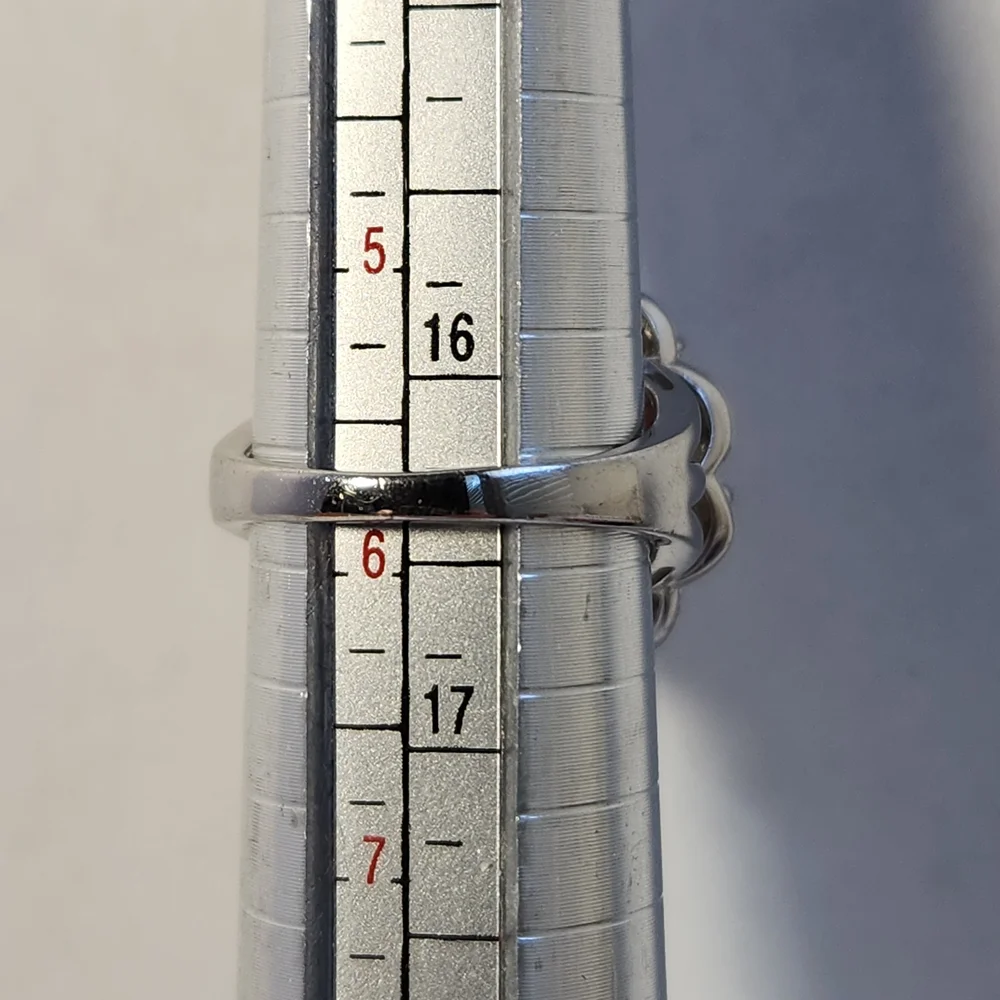 VTG Custom Garnet, Rainbow Moonstone & Zircon 925 Ring Sz 6 - Picture 12 of 13